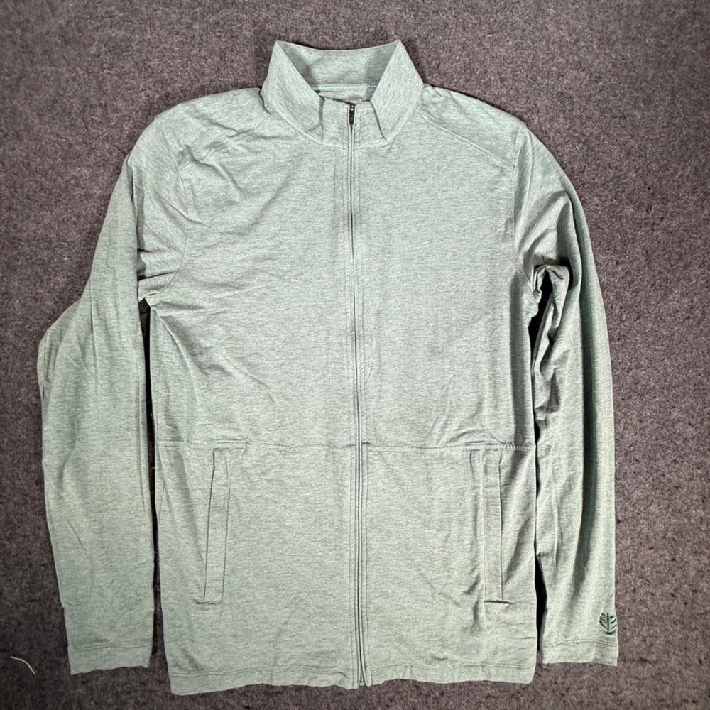 Coolibar Sonora Jacket Mens Medium Heather Green UPF 50+ Full Zip Sun Protection